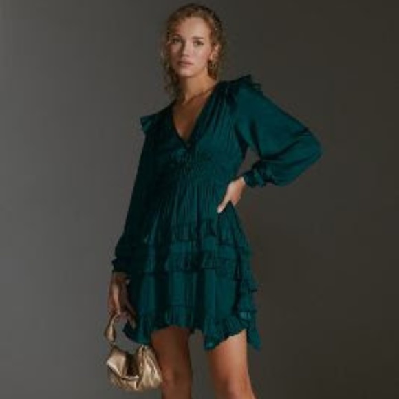 NWT. Anthropologie Tiered Ruffled Mini Dress. Sz. XL